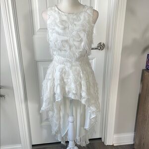 Abbey Glass White Textured High Low Blouse (size XS)